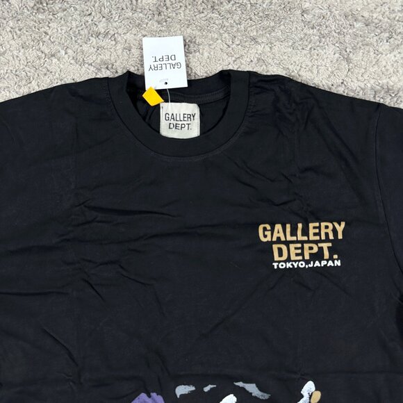 Gallery Dept Tokyo Paint Splatter Black Tee Mens Size Large - Picture 2 of 3